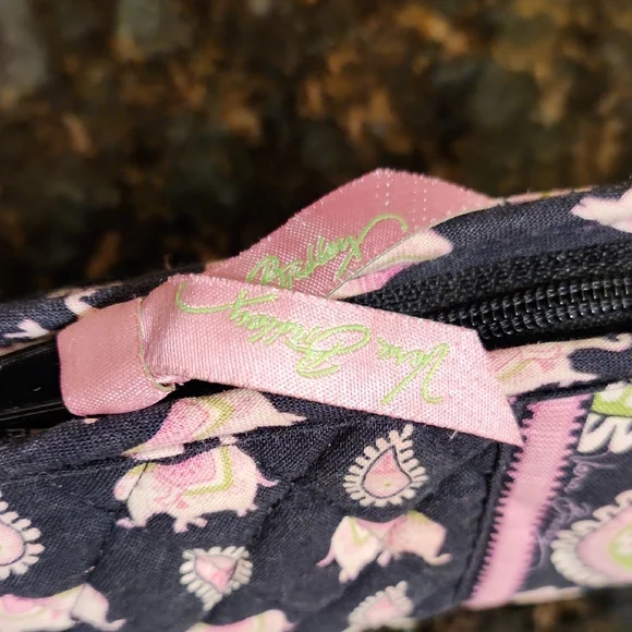 Vera Bradley Paisley & Pink Elephant Quilted Cosmetic Case - Picture 3 of 5